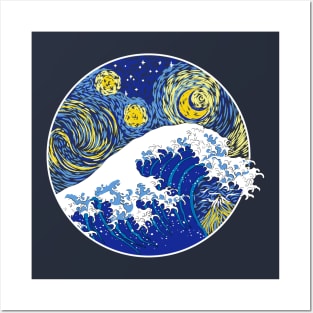 Great Starry Wave Night Posters and Art